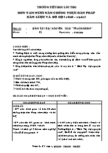 Giáo án lớp 5 môn Lịch sử Tuần 1 - Bài 01 : Bình tây đại nguyên soái “Trương Định”