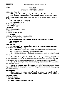 Giáo án lớp 5 môn Tập đọc - Tuần 31 - Tiết 61: Công việc đầu tiên