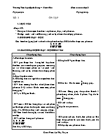 Giáo án lớp 5 môn Toán - Tiết 1: Ôn tập (Tiếp)