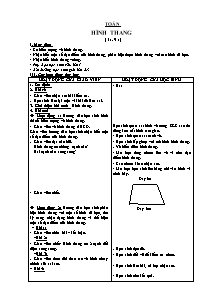 Giáo án lớp 5 Tuần 18 môn Toán: Hình thang