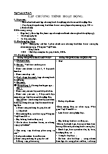 Giáo án lớp 5 Tuần 20 môn học Tập làm văn: Lập chương trình hoạt động