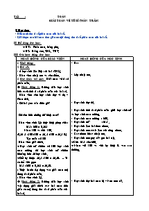 Giáo án lớp 5 Tuần học 15 môn Toán: Giải toán về tỉ số phần trăm