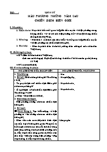 Giáo án lớp 5 Tuần học 16 môn Lịch sử: Hậu phương những năm sau chiến dịch Biên Giới