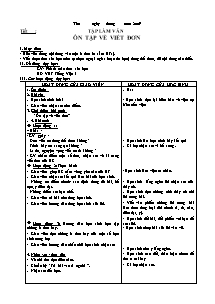 Giáo án lớp 5 Tuần học 17 môn Tập làm văn: Ôn tập về viết đơn