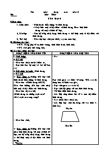 Giáo án lớp 5 Tuần học 18 môn Toán: Hình thang