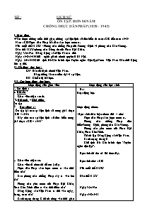Giáo án lớp 5 Tuần học thứ 11, 12 môn Lịch sử: Ôn tập: Hơn 80 năm chống thực dân Pháp (1858 – 1945)