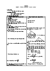 Giáo án lớp 5 Tuần học thứ 18 môn Toán: Diện tích hình tam giác (tiếp)