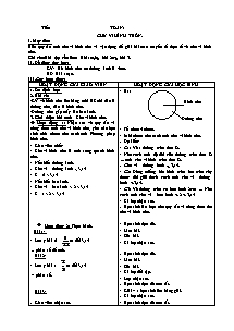 Giáo án lớp 5 Tuần học thứ 19 môn Toán: Chu vi hình tròn