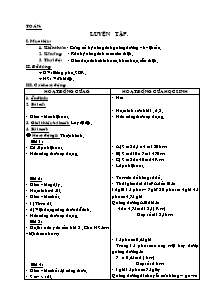 Giáo án lớp 5 Tuần học thứ 27 môn Toán: Luyện tập (tiếp)