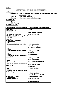 Giáo án lớp 5 Tuần học thứ 28 môn Toán: Kiểm tra: Ôn tập số tự nhiên