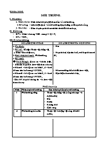 Giáo án lớp 5 Tuần học thứ 31 môn Khoa học: Môi trường