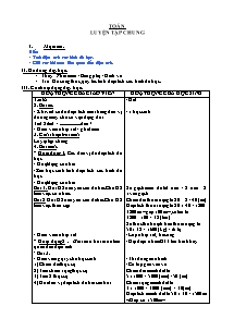 Giáo án lớp 5 Tuần học thứ 6 môn Toán: Luyện tập chung (tiếp)