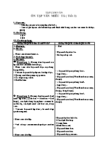Giáo án lớp 5 Tuần thứ 10 môn Tập làm văn: Ôn tập văn miêu tả ( tiết 3)