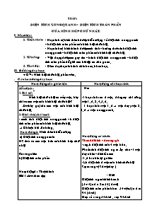 Giáo án lớp 5 Tuần thứ 21 môn Toán: Diện tích xung quanh – diện tích toàn phần của hình hộp chữ nhật