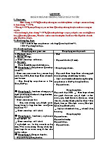 Giáo án lớp 5 Tuần thứ 29 môn Lịch sử: Hoàn thành thống nhât đất nước