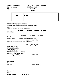 Giáo án Thi kiểm tra học kì II môn : Toán