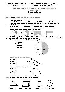 Kiểm tra định kì giữa học kì II năm học: 2009 - 20010 môn: Toán (thời gian: 40 phút)
