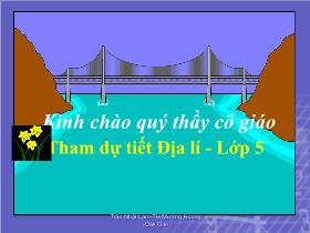 Bài giảng Địa lý khối 5 - Bài: Châu Phi