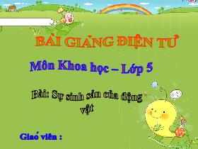 Bài giảng Khoa học 5 - Bài học: Sự sinh sản của động vật