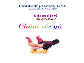 Bài giảng Kĩ thuật 5: Chăm sóc gà