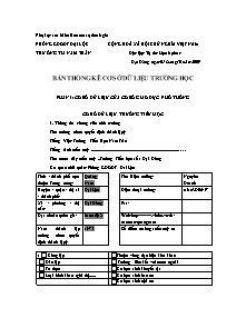 Bản thống kê cơ sở dữ liệu trường học