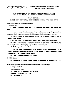 Báo cáo Sơ kết học kì I