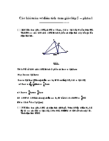 Các bài toán về diện tích tam giác lớp 5 – phần 1