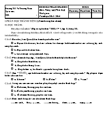 Đề kiểm tra giữa HK II môn: Tiếng Việt 3 (phần đọc)