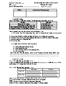 Đề thi cuối học kì I môn Lịch sử, địa lý lớp 5