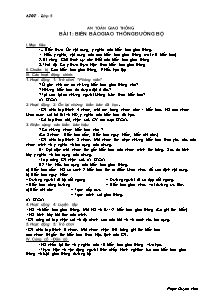 Giáo án An toàn giao thông 5 - GV: Phạm Quỳnh Hoa