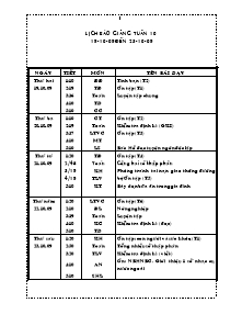 Giáo án bài học Khối 4 - Tuần 10