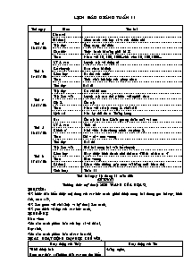 Giáo án bài học Khối 4 - Tuần 11