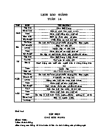 Giáo án bài học Khối 4 - Tuần 14