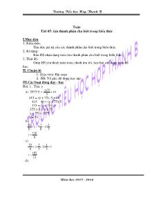 Giáo án Bồi dưỡng học sinh giỏi Toán 5: Tìm thành phần cha biết trong biểu thức