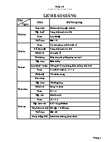 Giáo án dạy học Tuần 10 - Lớp Hai