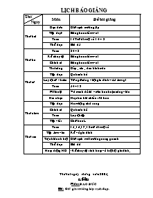 Giáo án dạy học Tuần 13 - Lớp Hai