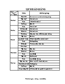 Giáo án dạy học Tuần 15 - Lớp Hai