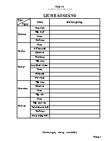 Giáo án dạy học Tuần 16 - Lớp Hai