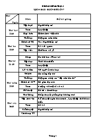 Giáo án dạy học Tuần 5 - Lớp Hai