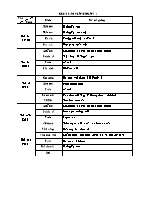 Giáo án dạy học Tuần 6 - Lớp Hai