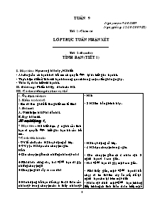 Giáo án dạy học Tuần 9 - Lớp 5