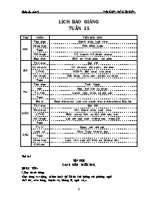 Giáo án dạy - Tuần 15 Lớp 4