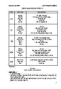 Giáo án dạy - Tuần 17 Lớp 4