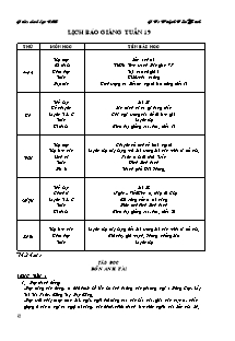 Giáo án dạy - Tuần 19 Lớp 4