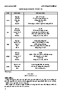 Giáo án dạy - Tuần 20 Lớp 4