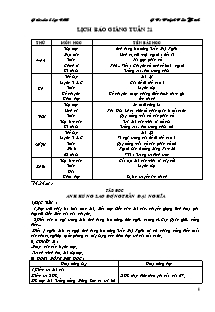 Giáo án dạy - Tuần 21 Lớp 4