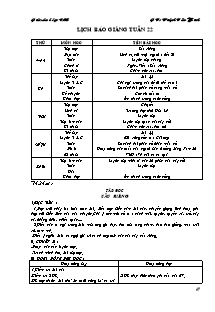 Giáo án dạy - Tuần 22 Lớp 4