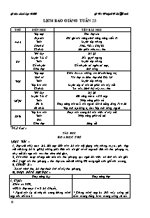 Giáo án dạy - Tuần 23 Lớp 4