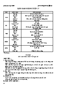 Giáo án dạy - Tuần 27 Lớp 4