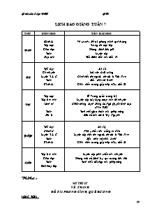 Giáo án dạy - Tuần 7 Lớp 4